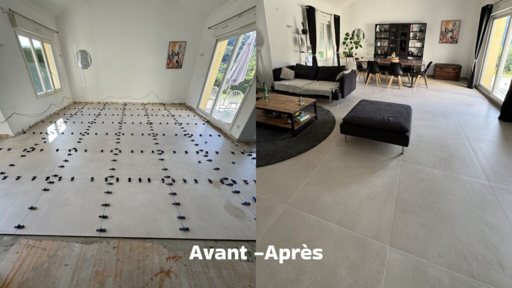 Pièce de vie avant-après