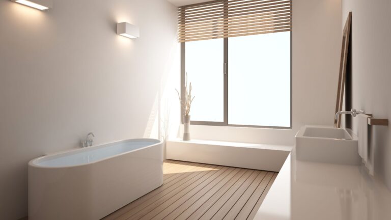 Salle de bain minimaliste et contemporaine